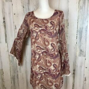 #77
Xhilaration Paisley Print Bell Sleeve Dress.